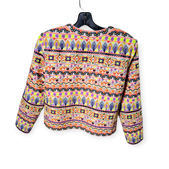 Alice + Olivia Kidman Embroidered Embellished Tweed Box Jacket Size Medium - Picture 2 of 8